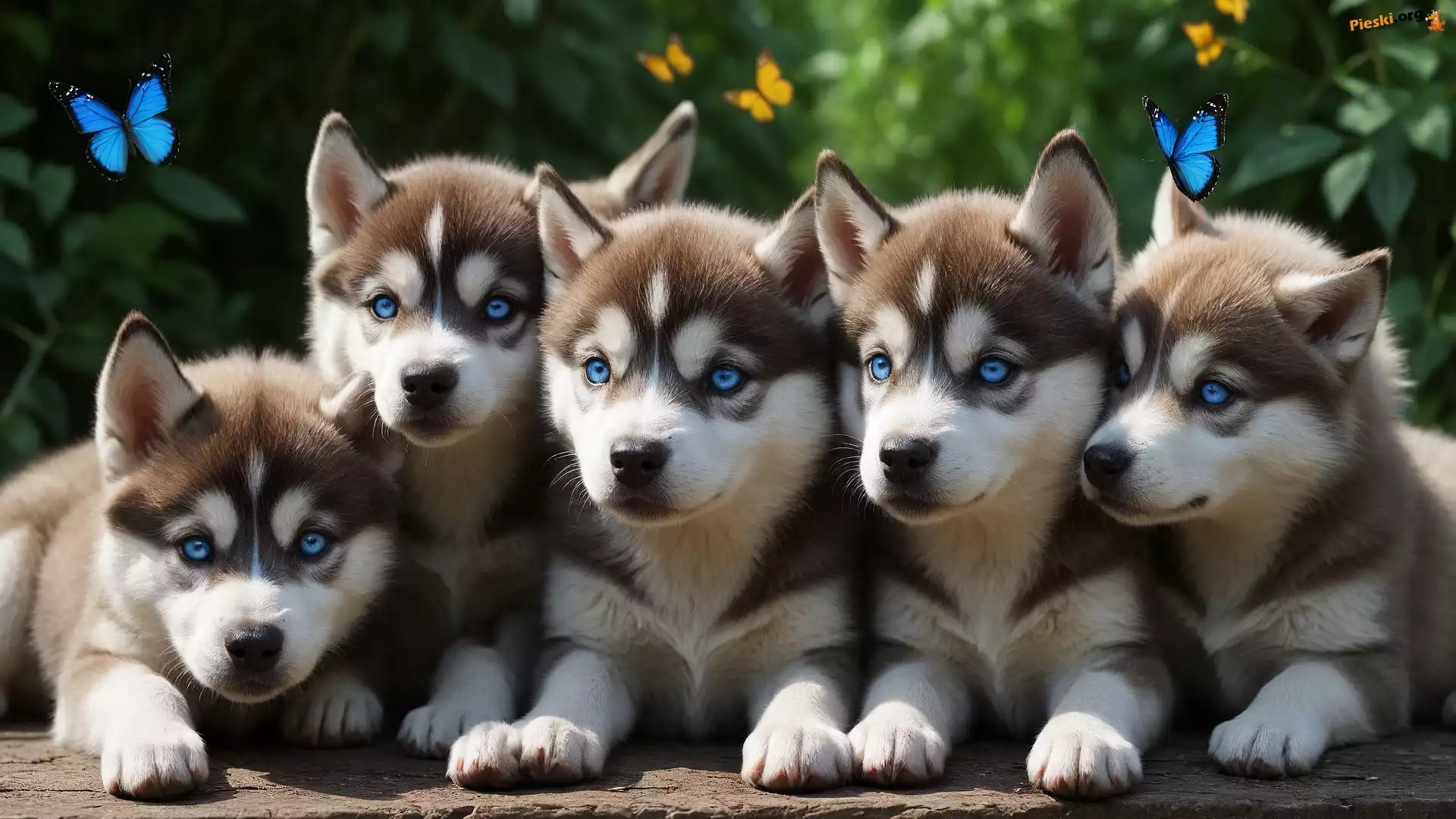 Motyle, Siberian husky, Szczeniaki