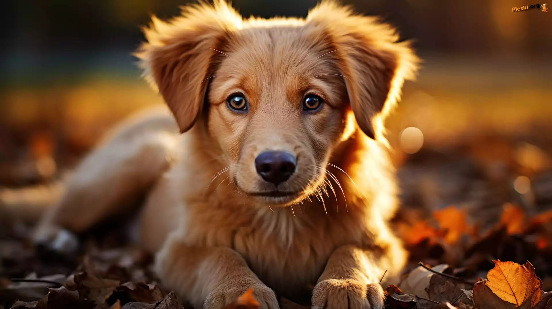 Golden retriever, Pies, Leżący, Szczeniak
