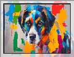 Grafika, Kolorowa, Pies